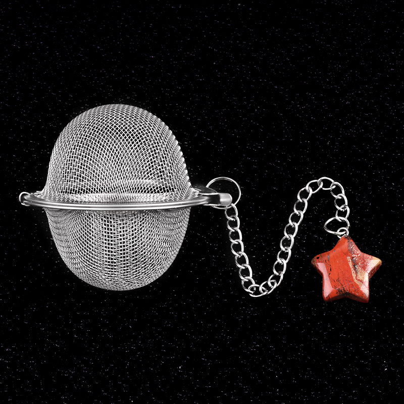 Howlite Turquoise 20MM Star Gemstone Pendant Charms Stainless Steel Mesh Tea Ball