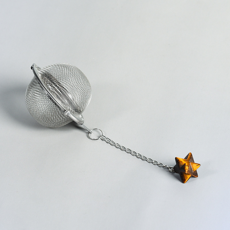 20MM Merkaba Gemstone Pendant Charms Stainless Steel Mesh Tea Ball