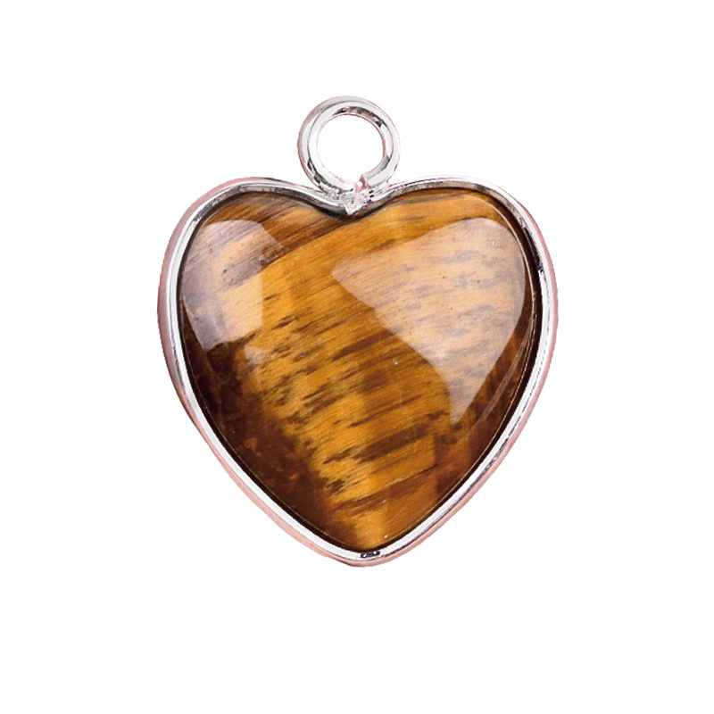 15MM Heart Gemstone Pendant Charms For Making Jewelry Earrings 1PCS