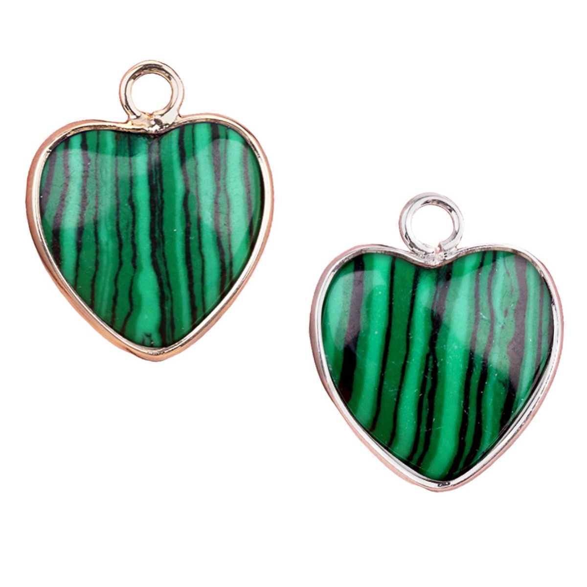 15MM Heart Gemstone Pendant Charms For Making Jewelry Earrings 1PCS