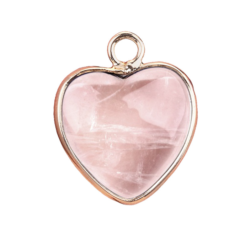 15MM Heart Gemstone Pendant Charms For Making Jewelry Earrings 1PCS