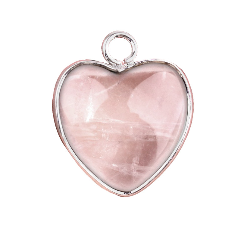 15MM Heart Gemstone Pendant Charms For Making Jewelry Earrings 1PCS