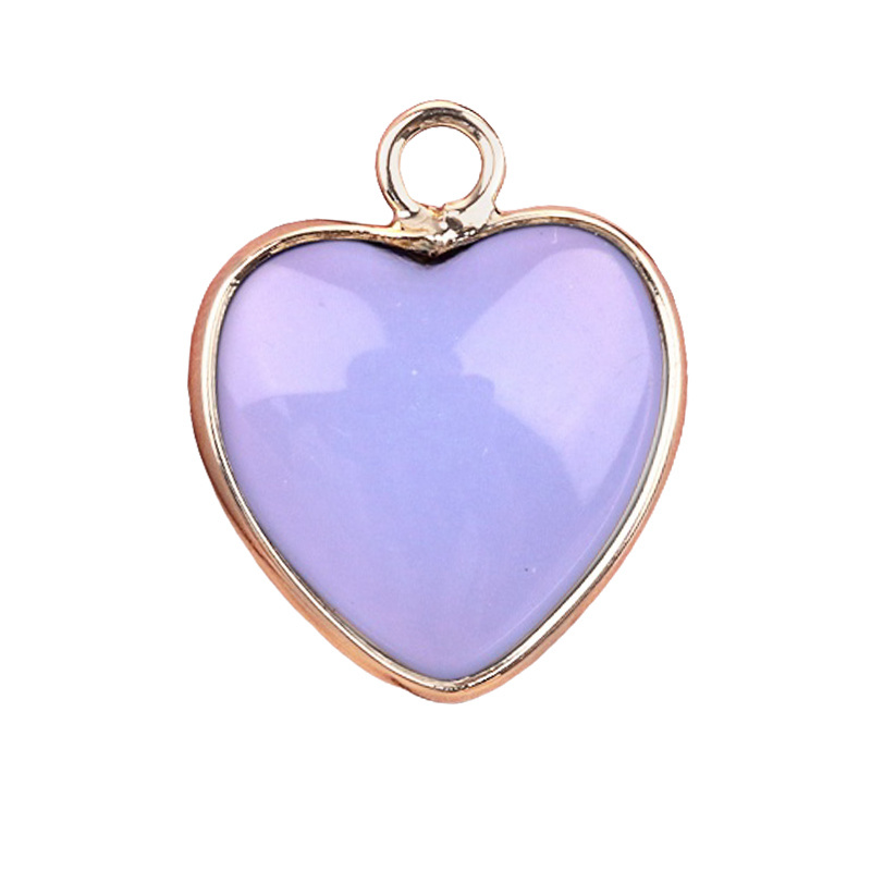 15MM Heart Gemstone Pendant Charms For Making Jewelry Earrings 1PCS