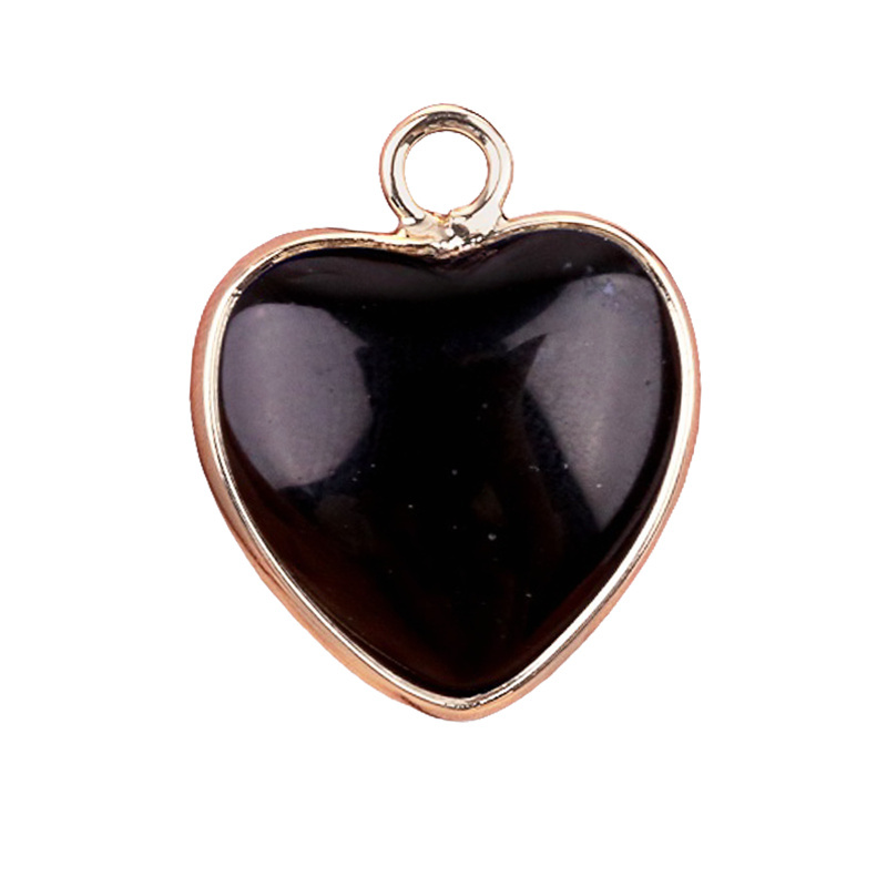15MM Heart Gemstone Pendant Charms For Making Jewelry Earrings 1PCS