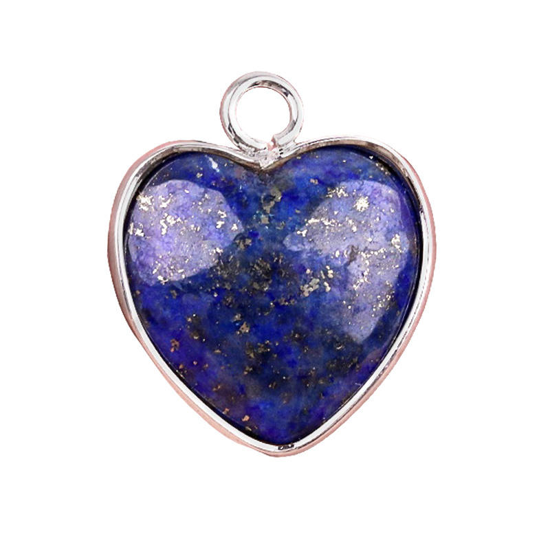 15MM Heart Gemstone Pendant Charms For Making Jewelry Earrings 1PCS