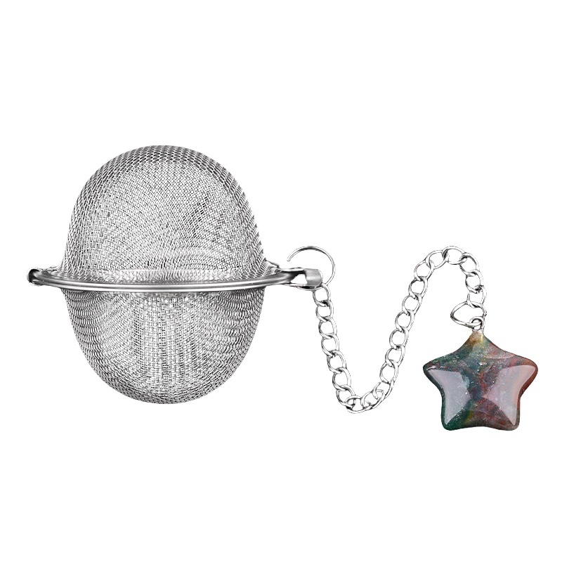20MM Star Gemstone Pendant Charms Stainless Steel Mesh Tea Ball
