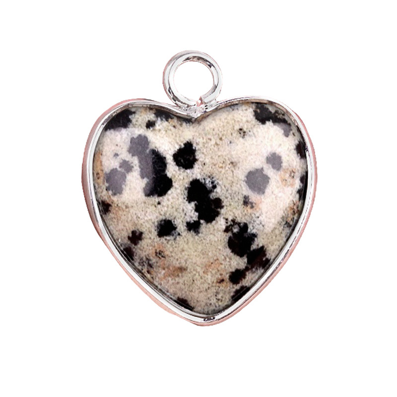 15MM Heart Gemstone Pendant Charms For Making Jewelry Earrings 1PCS