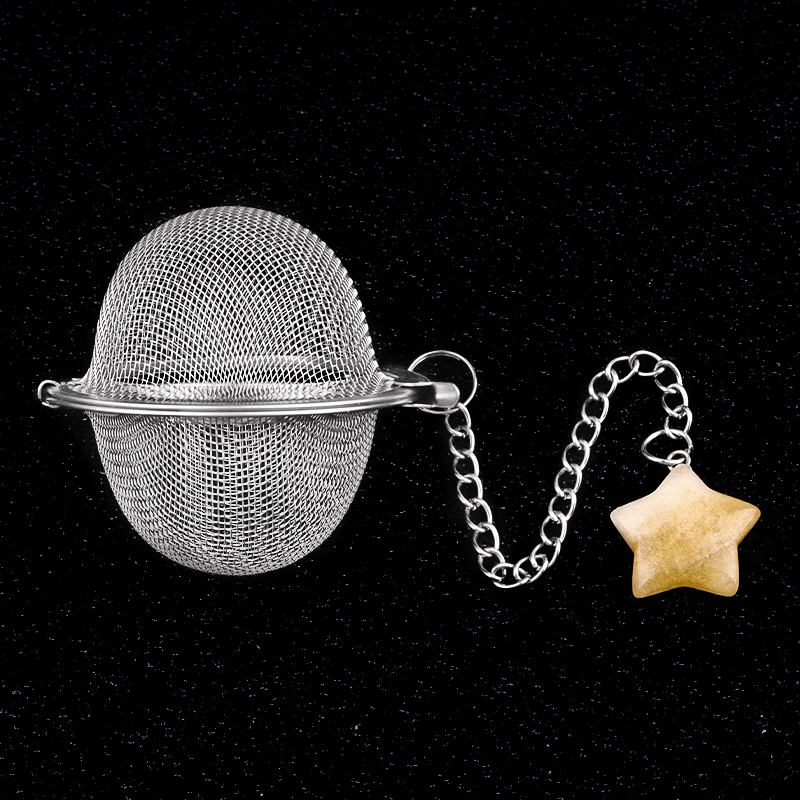 Howlite Turquoise 20MM Star Gemstone Pendant Charms Stainless Steel Mesh Tea Ball