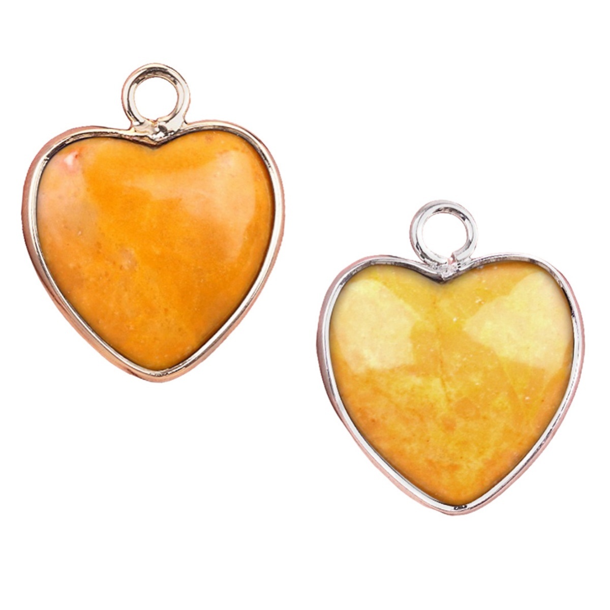 15MM Heart Gemstone Pendant Charms For Making Jewelry Earrings 1PCS