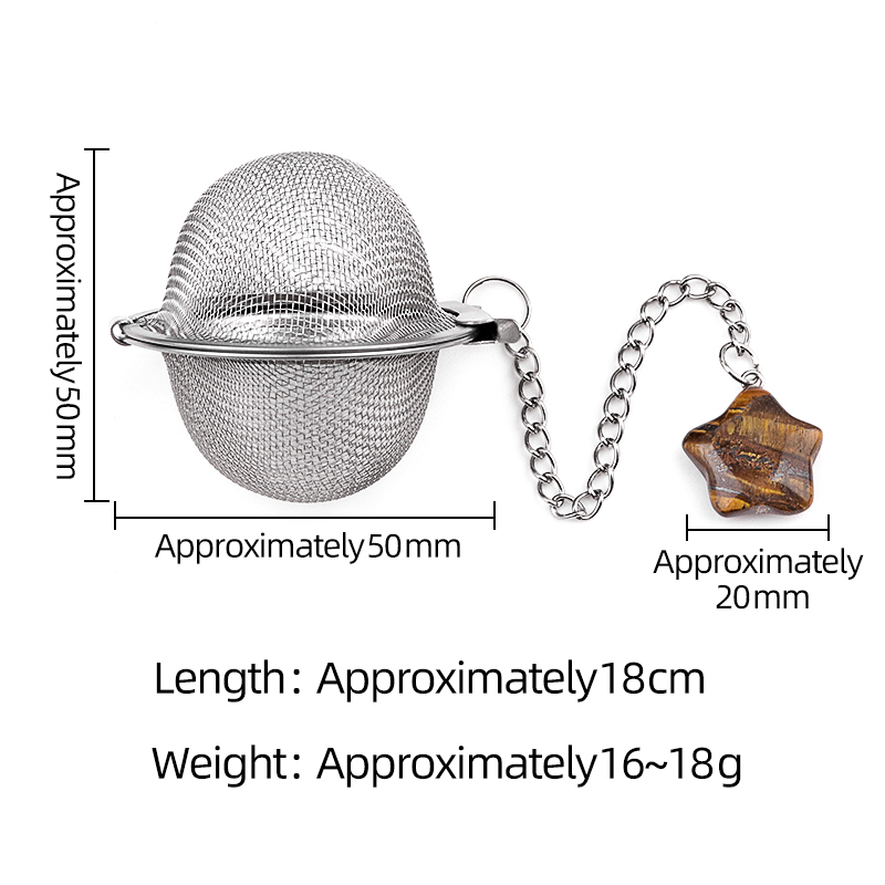 20MM Star Gemstone Pendant Charms Stainless Steel Mesh Tea Ball
