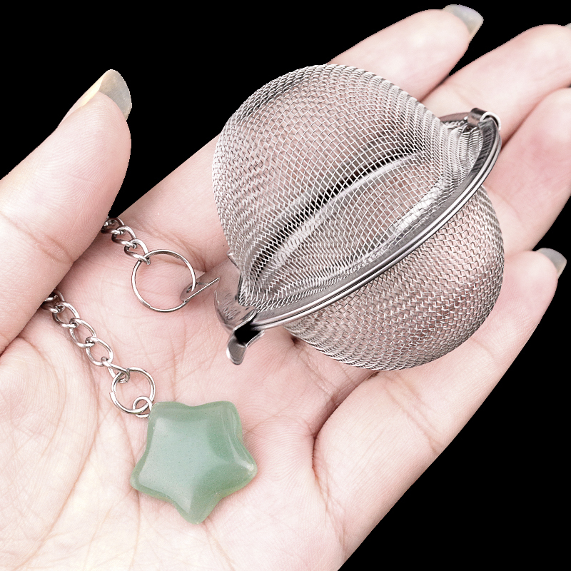 20MM Star Gemstone Pendant Charms Stainless Steel Mesh Tea Ball