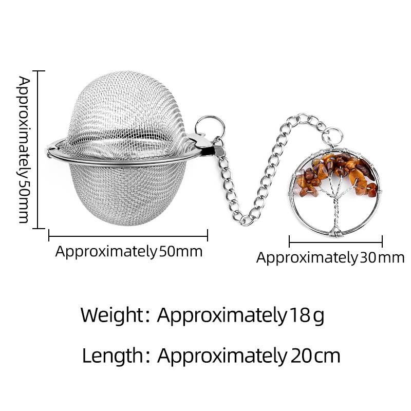 30mm  Chip Gemstone Life of tree Pendant Charms Stainless Steel Mesh Tea Ball