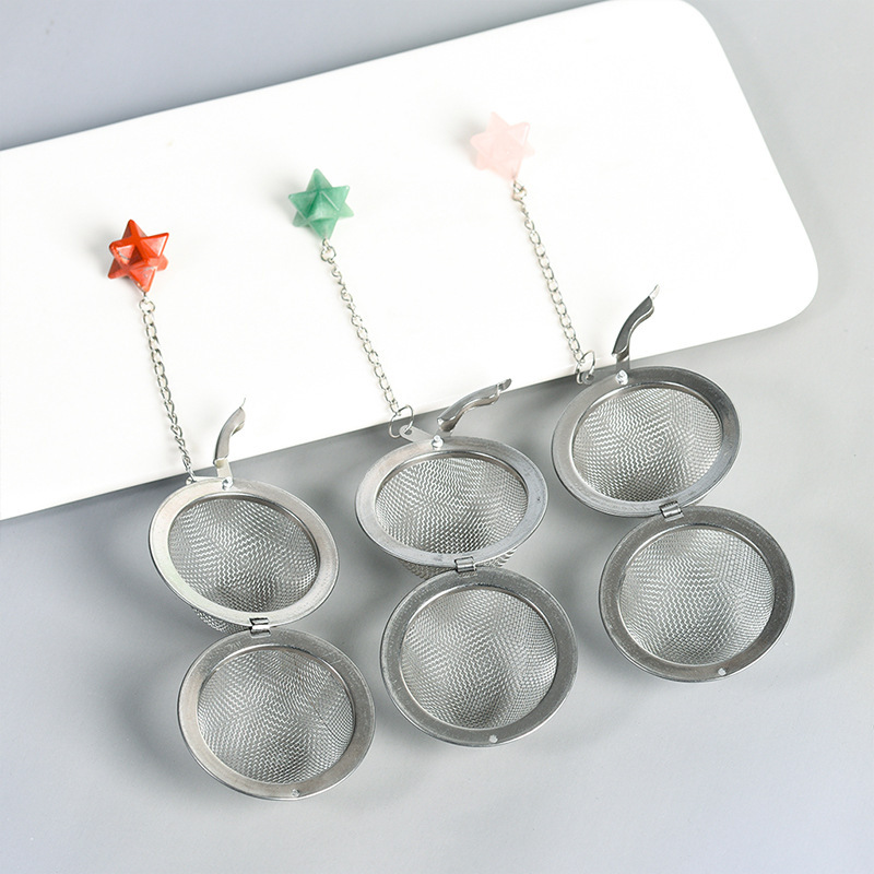 20MM Merkaba Gemstone Pendant Charms Stainless Steel Mesh Tea Ball