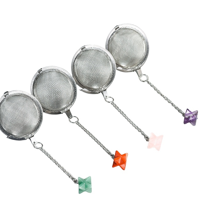 20MM Merkaba Gemstone Pendant Charms Stainless Steel Mesh Tea Ball