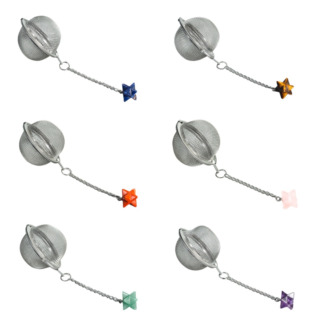20MM Merkaba Gemstone Pendant Charms Stainless Steel Mesh Tea Ball