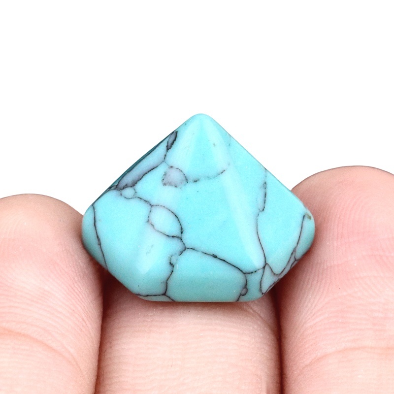 Handmade Craved Hexagonal Pyramid Cabochons Beads (10x16mm) for Making Jewelry