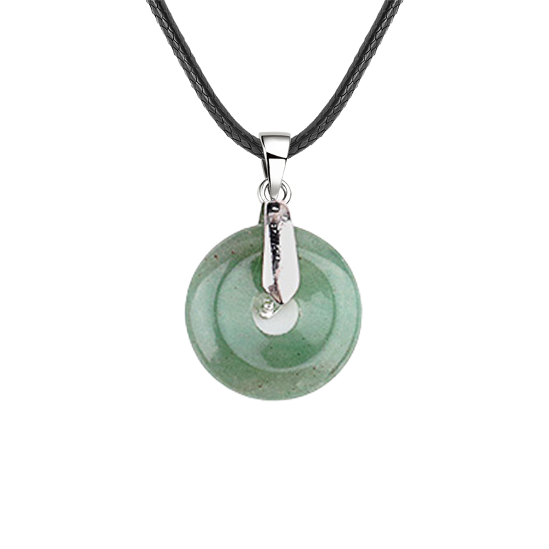 20MM Coin Stone Pendant for Making Jewelry Silver Clasp Pingan Charms