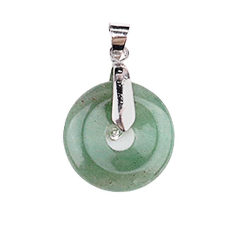 20MM Coin Stone Pendant for Making Jewelry Silver Clasp Pingan Charms