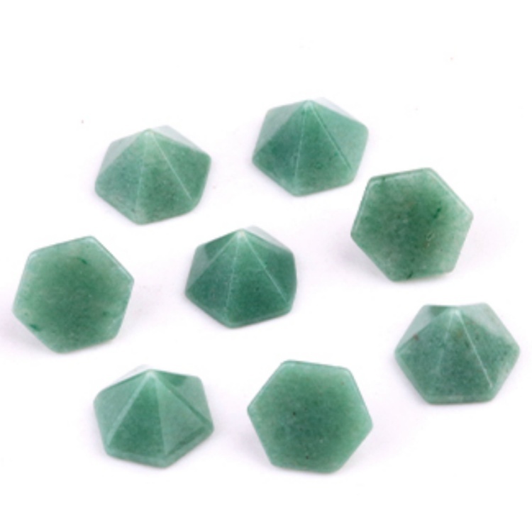 Handmade Craved Hexagonal Pyramid Cabochons Beads (10x16mm) for Making Jewelry