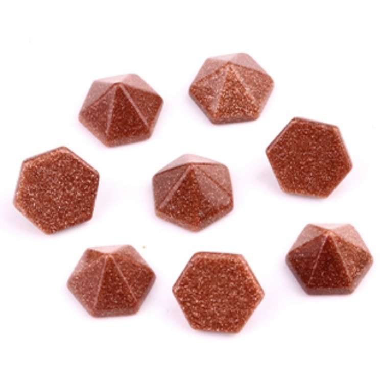 Handmade Craved Hexagonal Pyramid Cabochons Beads (10x16mm) for Making Jewelry