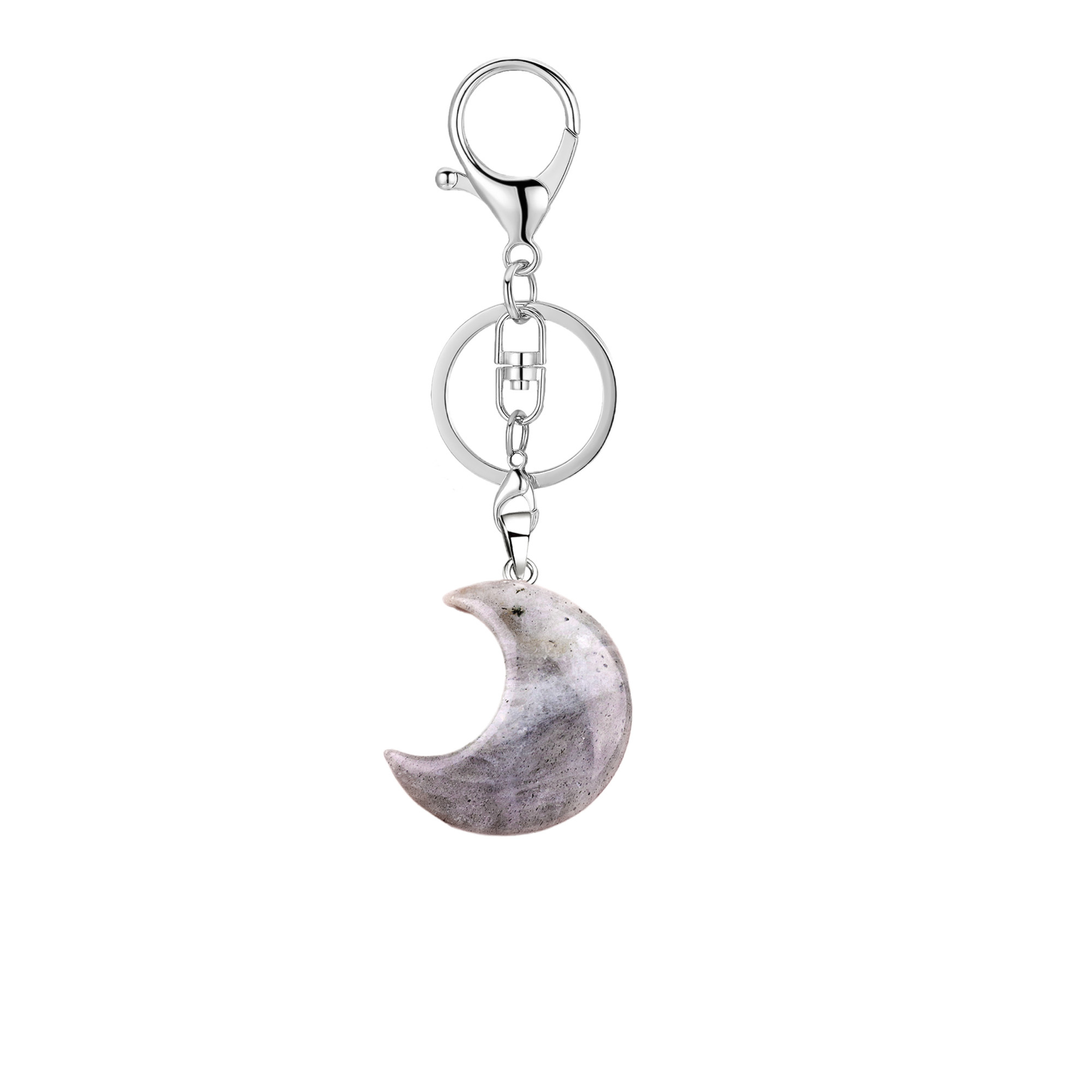30MM Moon Stone Pendant Keychain