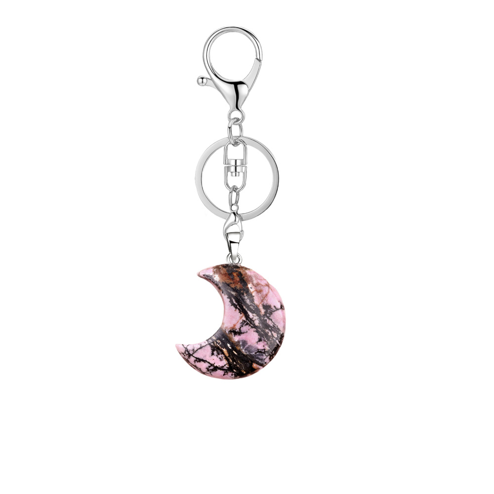 30MM Moon Stone Pendant Keychain