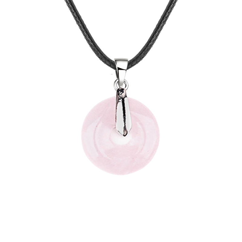 20MM Coin Stone Pendant for Making Jewelry Silver Clasp Pingan Charms