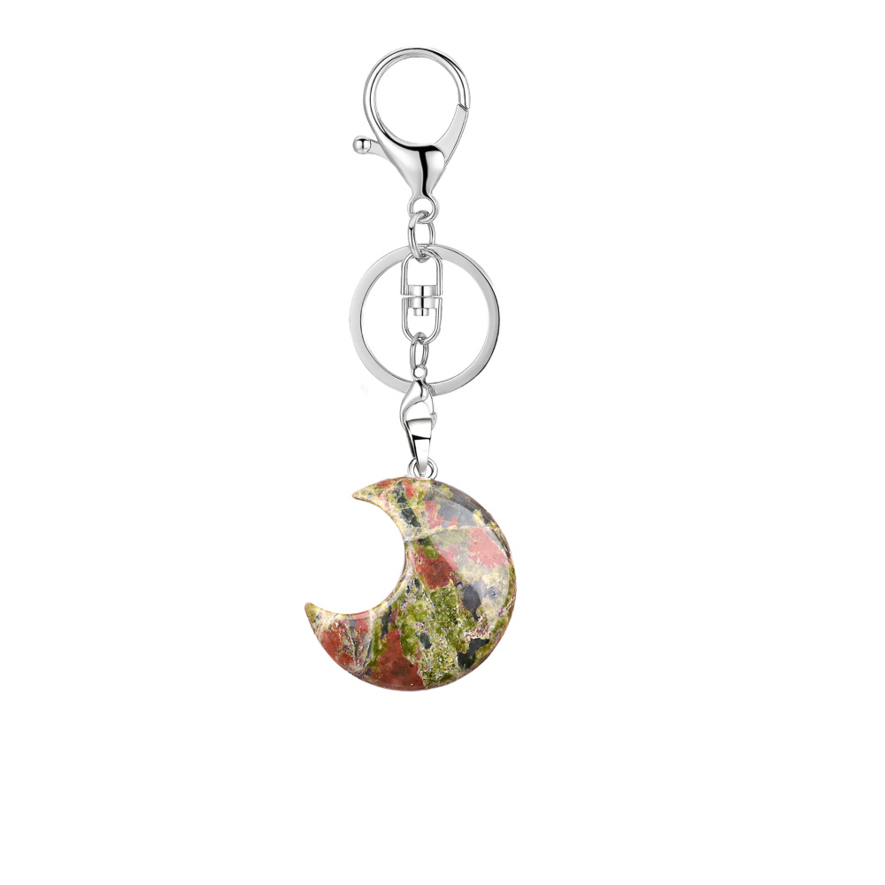 30MM Moon Stone Pendant Keychain
