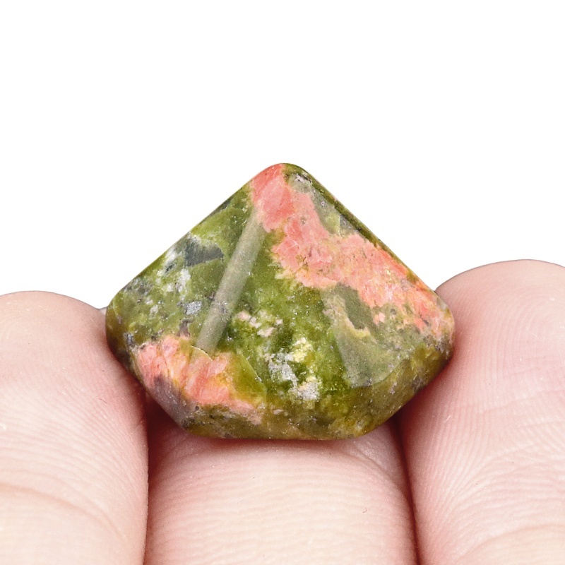 Handmade Craved Hexagonal Pyramid Cabochons Beads (10x16mm) for Making Jewelry
