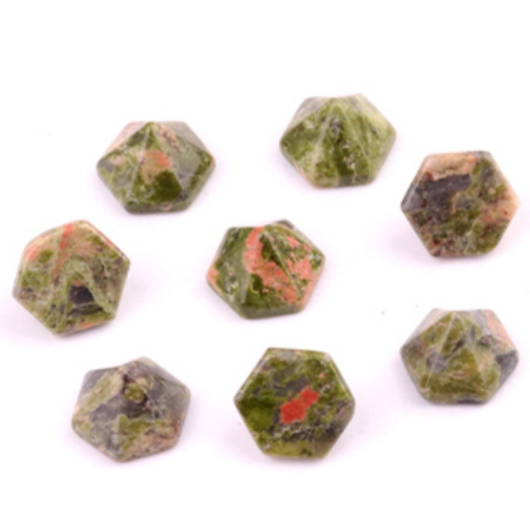 Handmade Craved Hexagonal Pyramid Cabochons Beads (10x16mm) for Making Jewelry