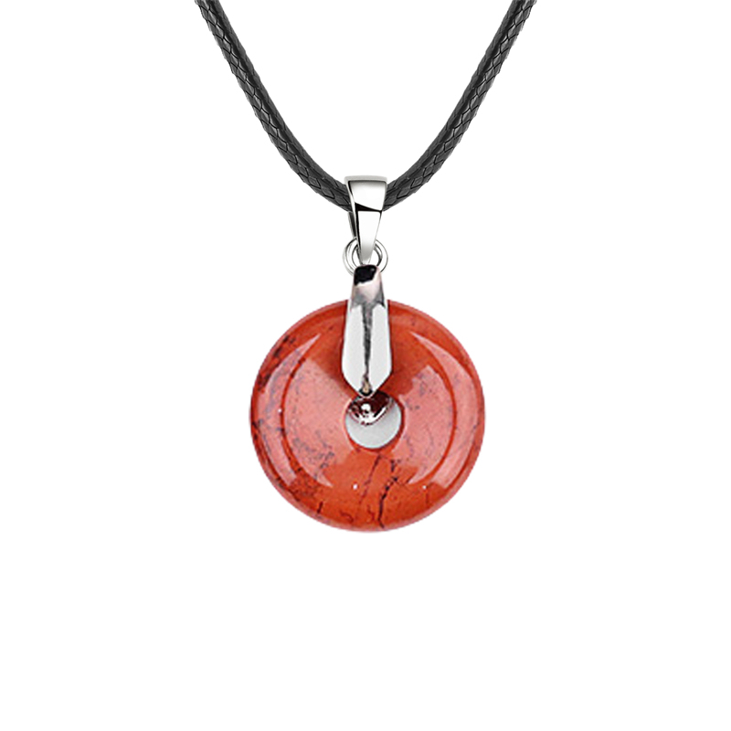 20MM Coin Stone Pendant for Making Jewelry Silver Clasp Pingan Charms