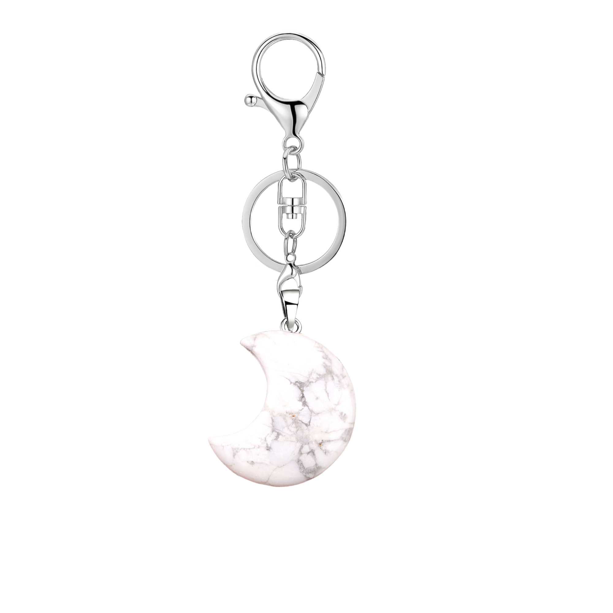 30MM Moon Stone Pendant Keychain