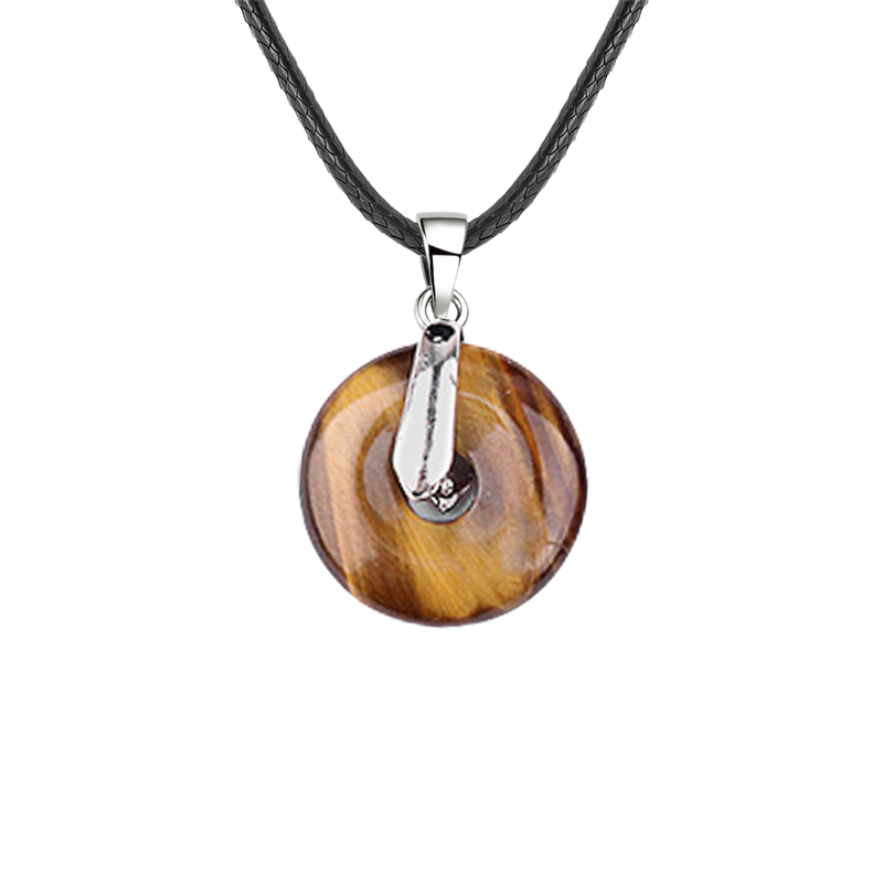 20MM Coin Stone Pendant for Making Jewelry Silver Clasp Pingan Charms