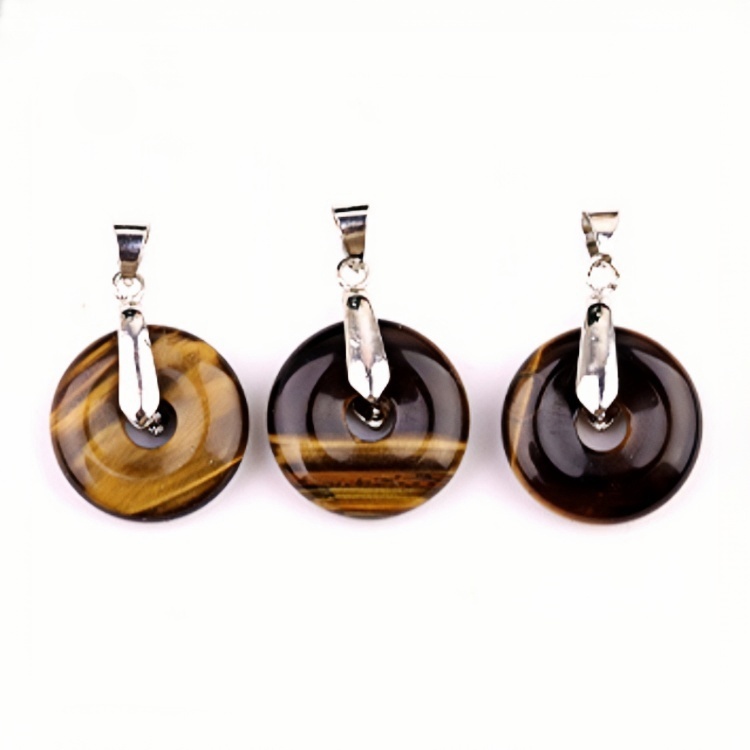 20MM Coin Stone Pendant for Making Jewelry Silver Clasp Pingan Charms