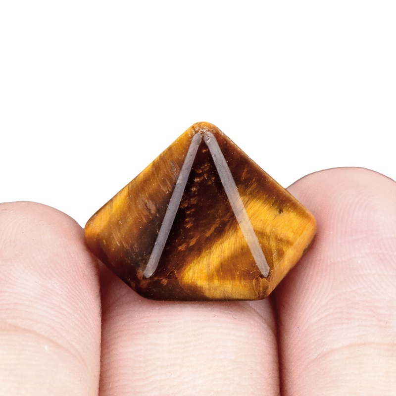Handmade Craved Hexagonal Pyramid Cabochons Beads (10x16mm) for Making Jewelry