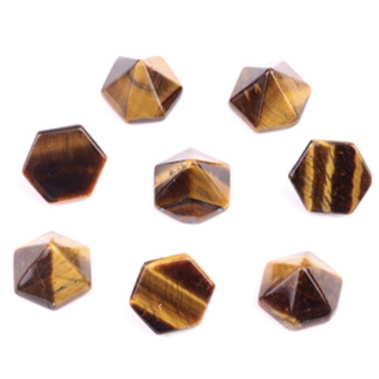 Handmade Craved Hexagonal Pyramid Cabochons Beads (10x16mm) for Making Jewelry