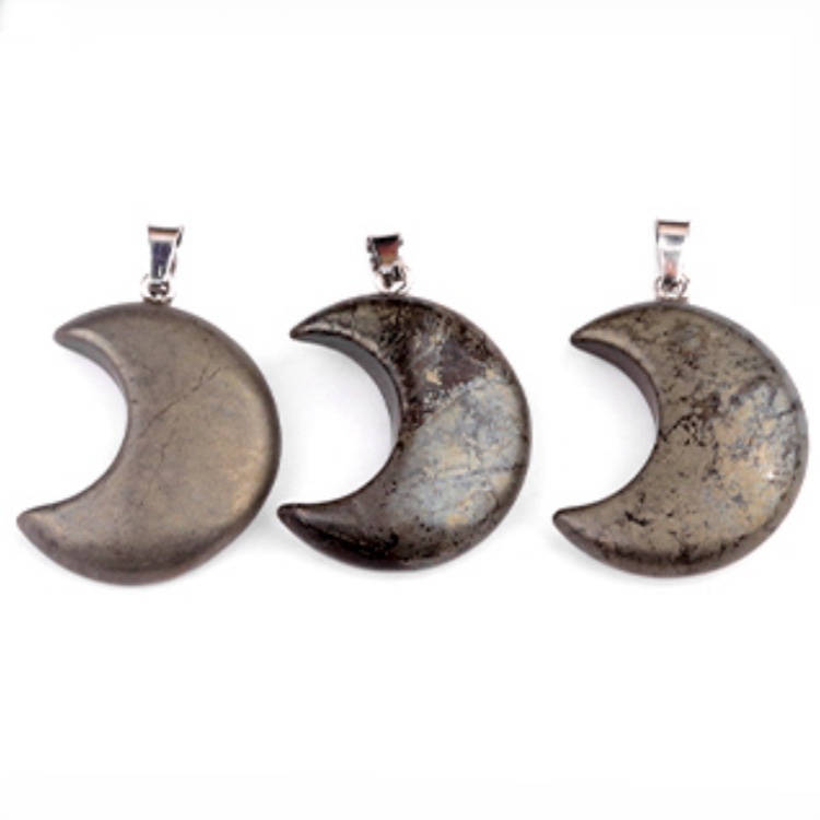 30MM Moon Stone Pendant Necklace 45CM Black Cord