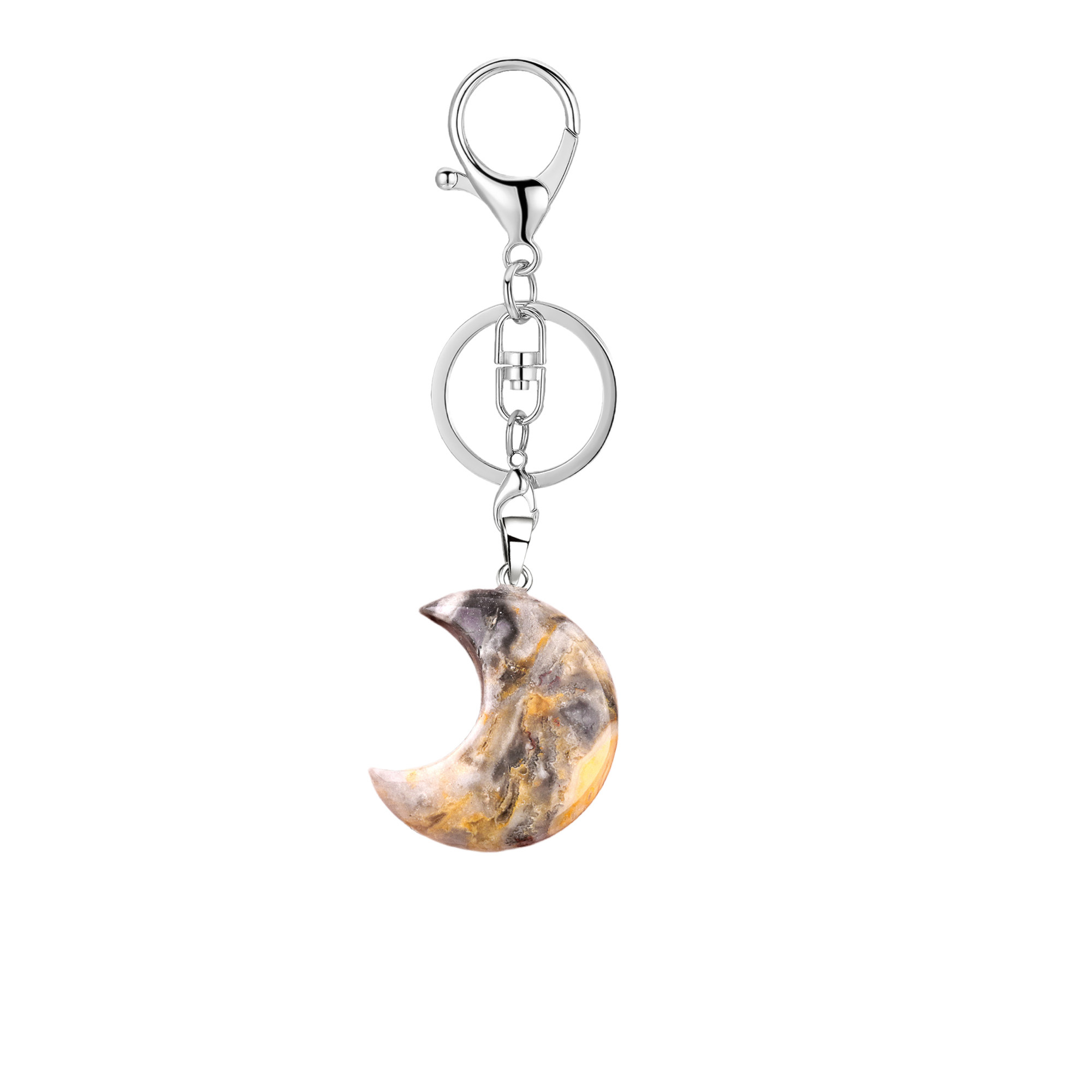 30MM Moon Stone Pendant Keychain