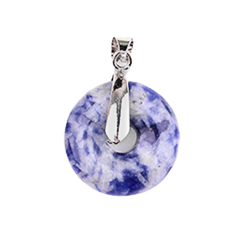 20MM Coin Stone Pendant for Making Jewelry Silver Clasp Pingan Charms