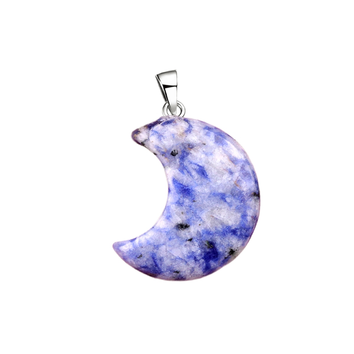 30MM Moon Stone Pendant Necklace 45CM Black Cord