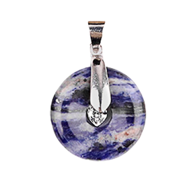 20MM Coin Stone Pendant for Making Jewelry Silver Clasp Pingan Charms