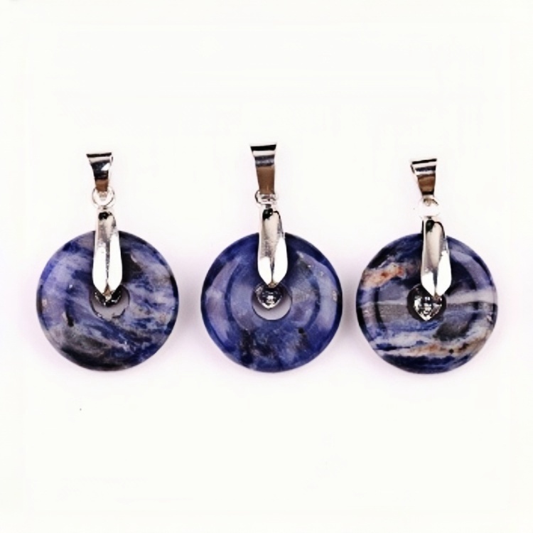 20MM Coin Stone Pendant for Making Jewelry Silver Clasp Pingan Charms