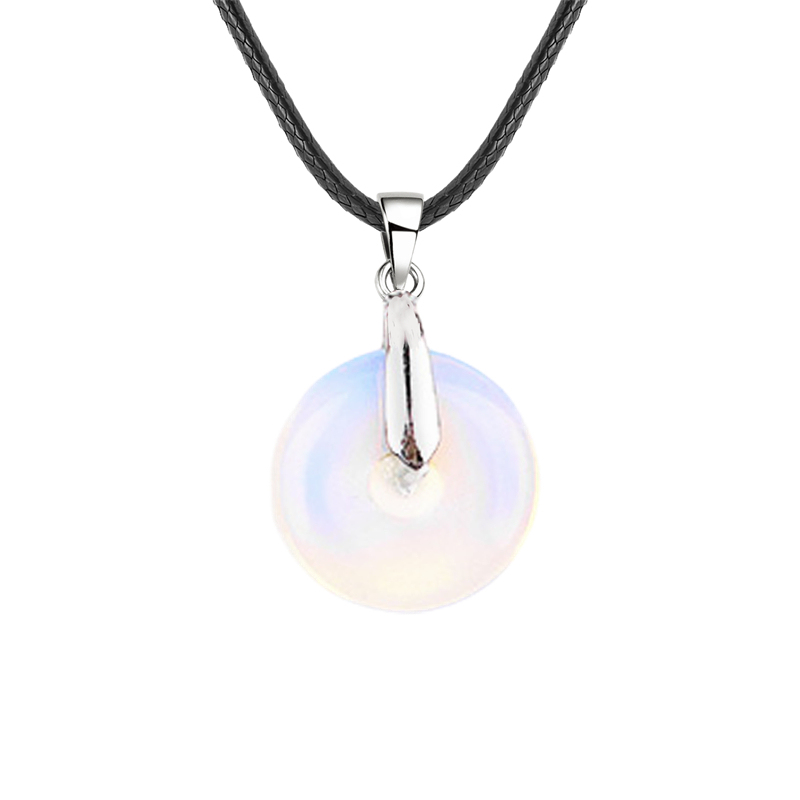 20MM Coin Stone Pendant for Making Jewelry Silver Clasp Pingan Charms