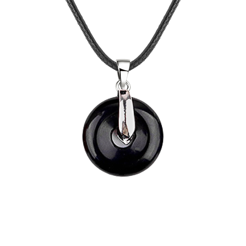 20MM Coin Stone Pendant for Making Jewelry Silver Clasp Pingan Charms