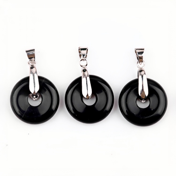 20MM Coin Stone Pendant for Making Jewelry Silver Clasp Pingan Charms