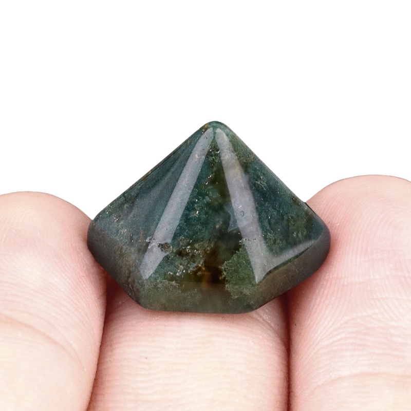 Handmade Craved Hexagonal Pyramid Cabochons Beads (10x16mm) for Making Jewelry