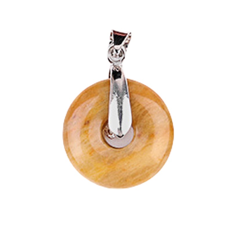 20MM Coin Stone Pendant for Making Jewelry Silver Clasp Pingan Charms