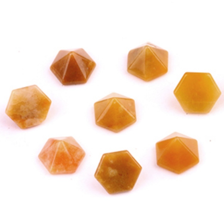 Handmade Craved Hexagonal Pyramid Cabochons Beads (10x16mm) for Making Jewelry