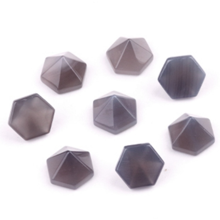 Handmade Craved Hexagonal Pyramid Cabochons Beads (10x16mm) for Making Jewelry