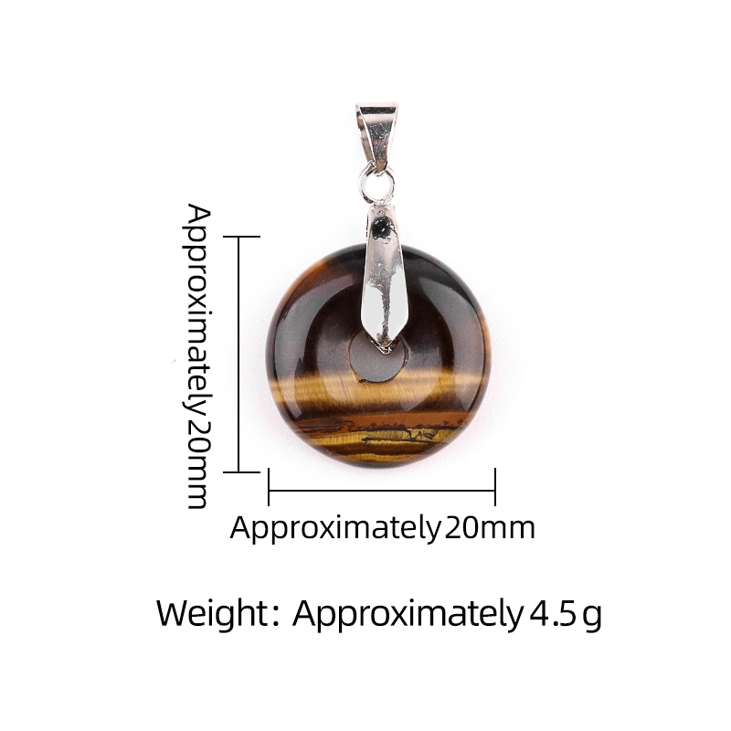 20MM Coin Stone Pendant for Making Jewelry Silver Clasp Pingan Charms